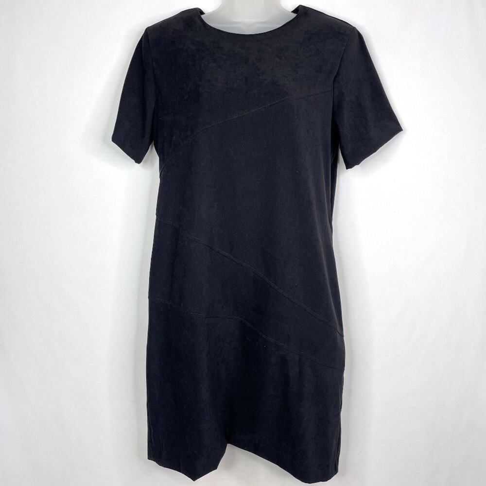 Vintage R&K Originals Black Faux Suede Shift Dress